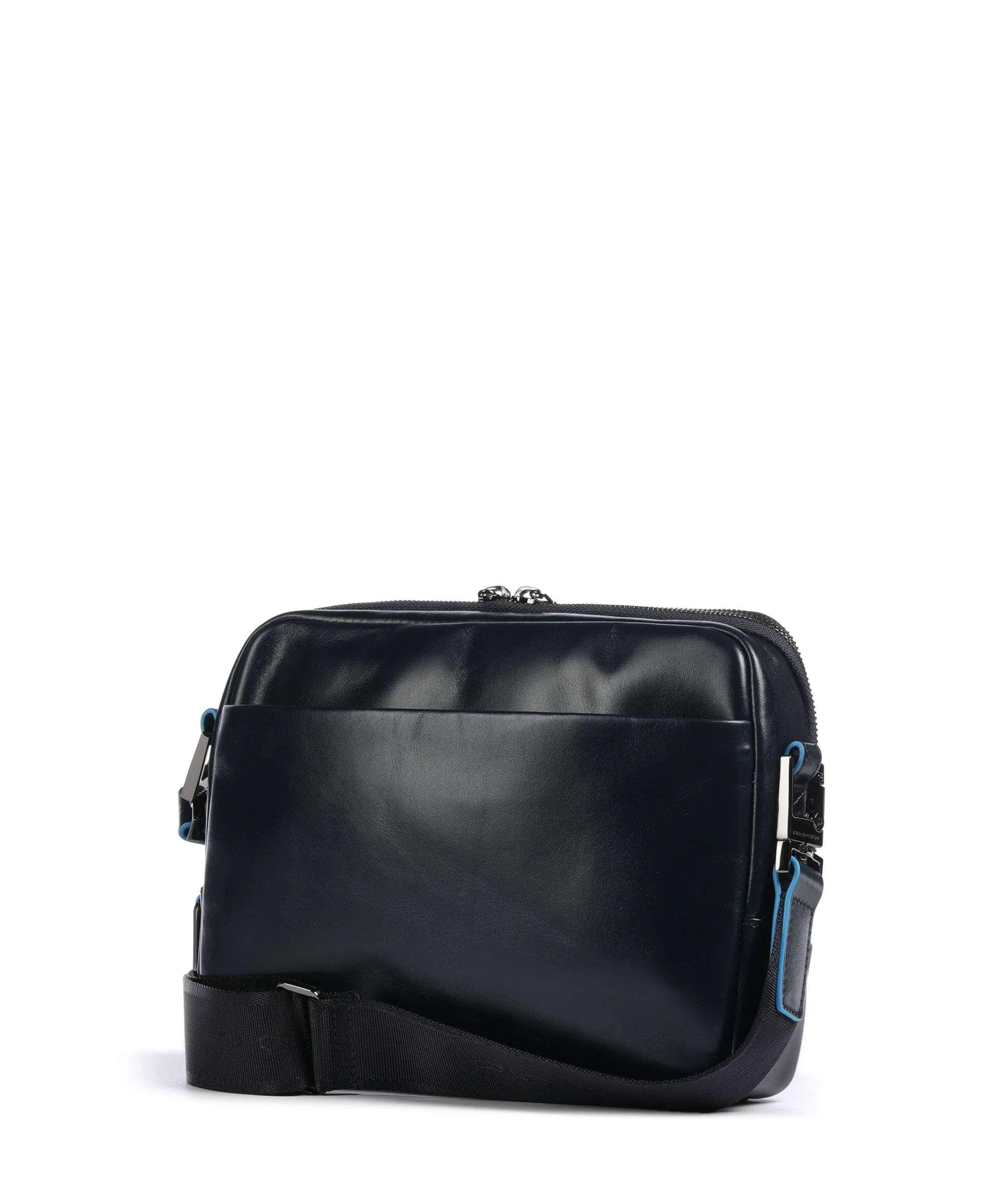  Piquadro Blue Square Borsa a tracolla pelle di vacchetta finemente grana blu scuro  