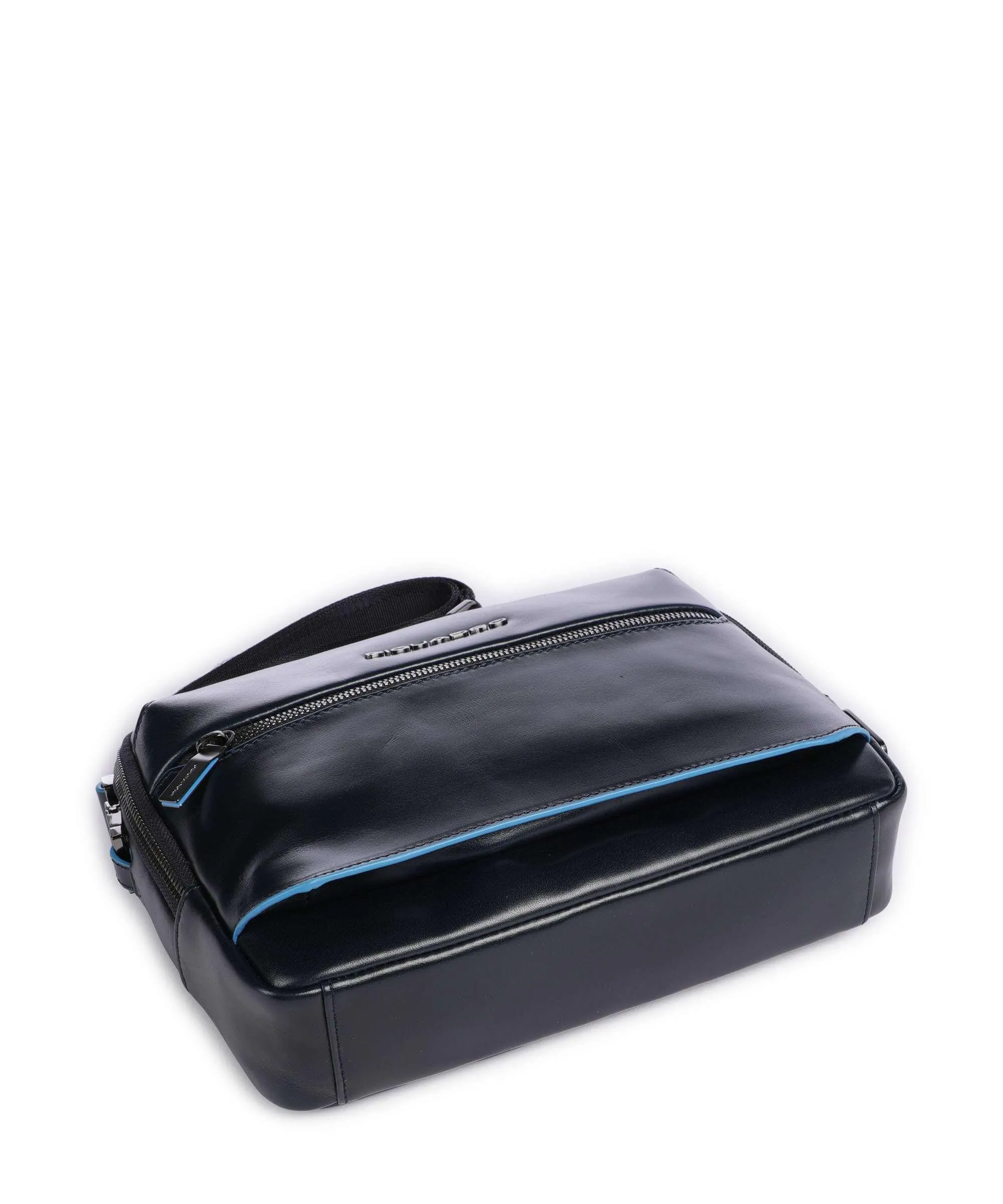  Piquadro Blue Square Borsa a tracolla pelle di vacchetta finemente grana blu scuro  