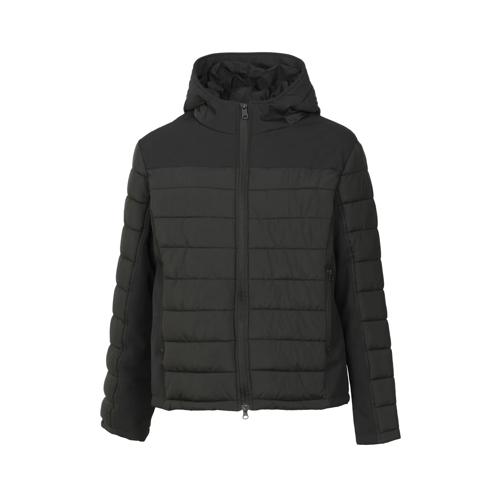 Piumino nero con cappuccio