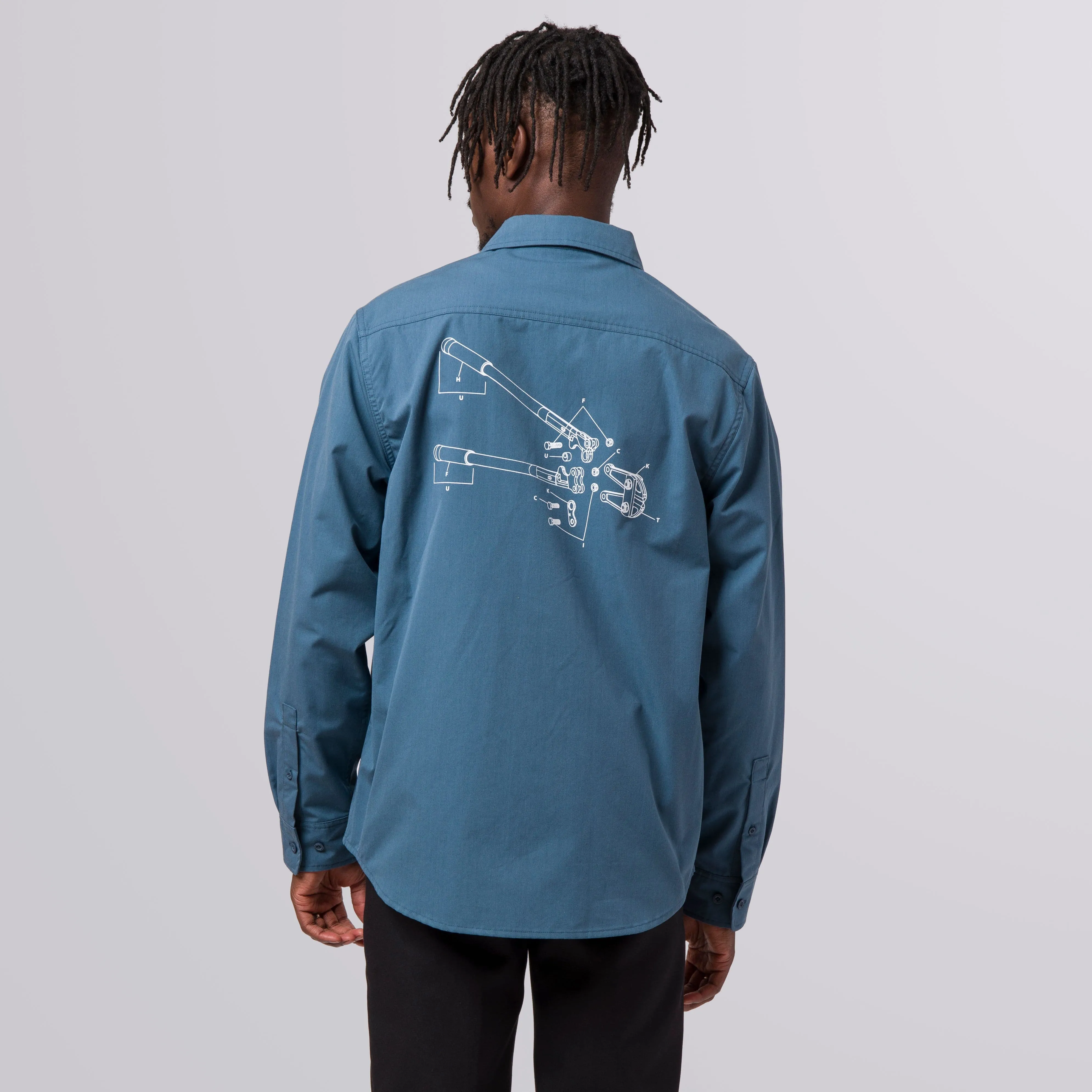 PORTER L/S WORK SHIRT - BLUE TEAL