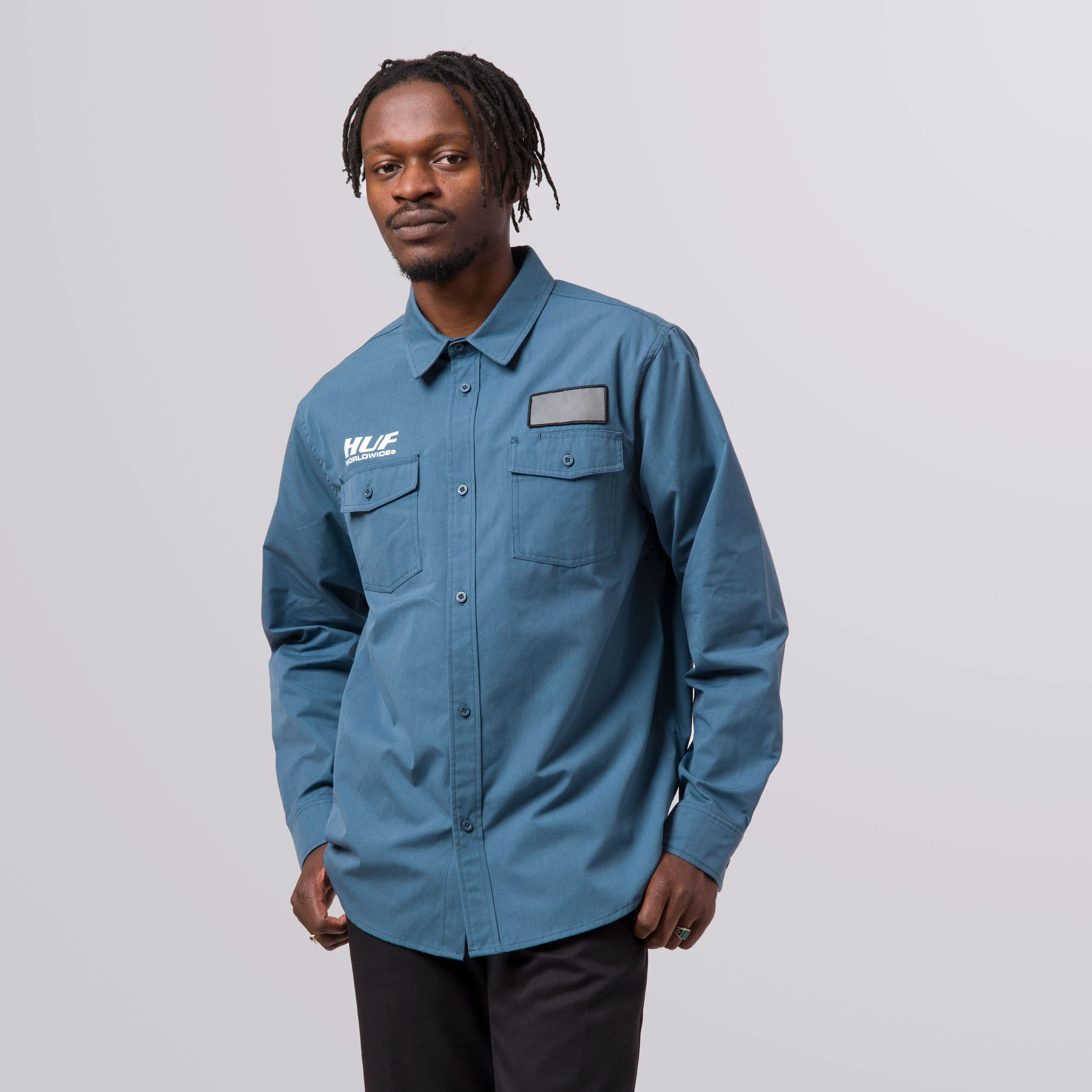 PORTER L/S WORK SHIRT - BLUE TEAL