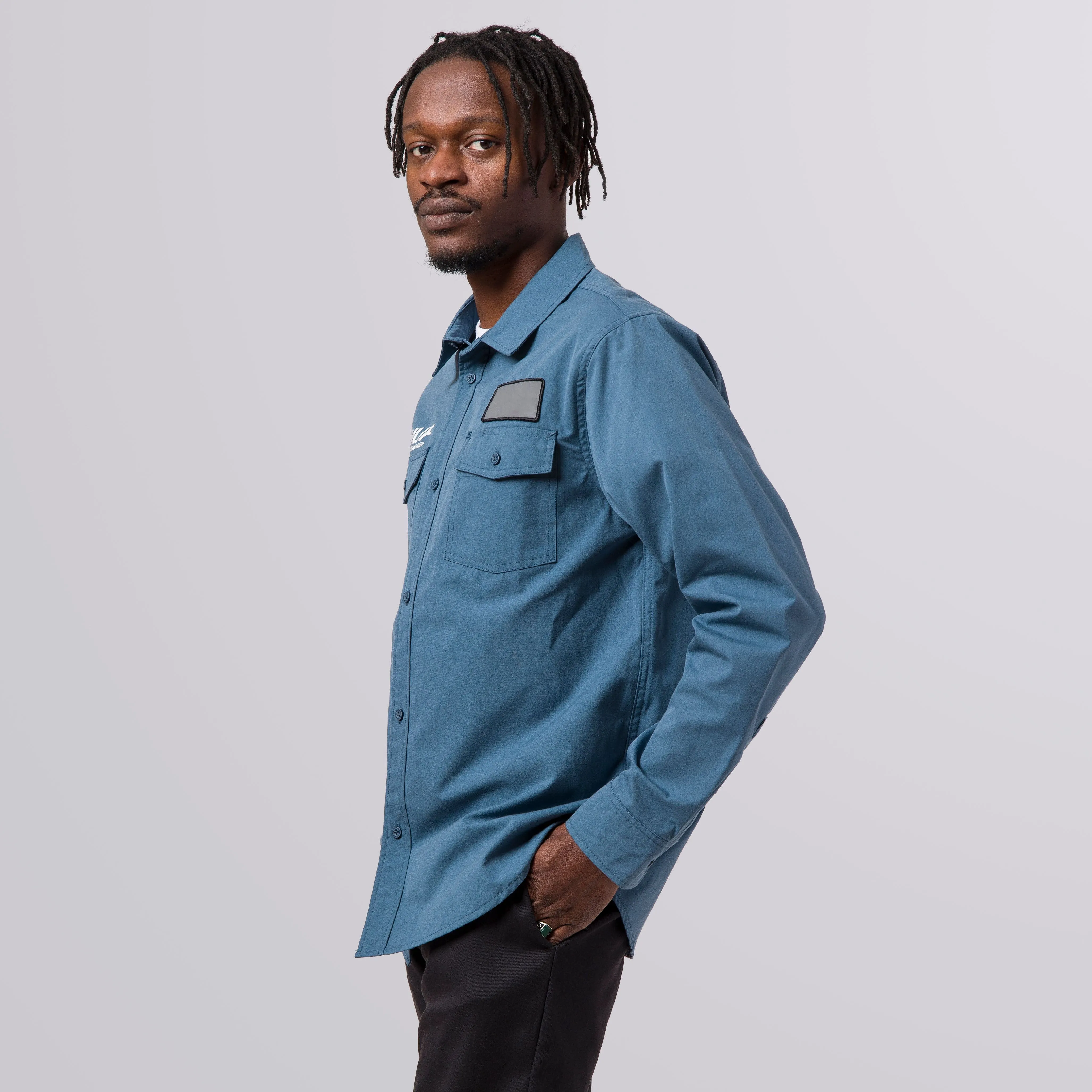 PORTER L/S WORK SHIRT - BLUE TEAL
