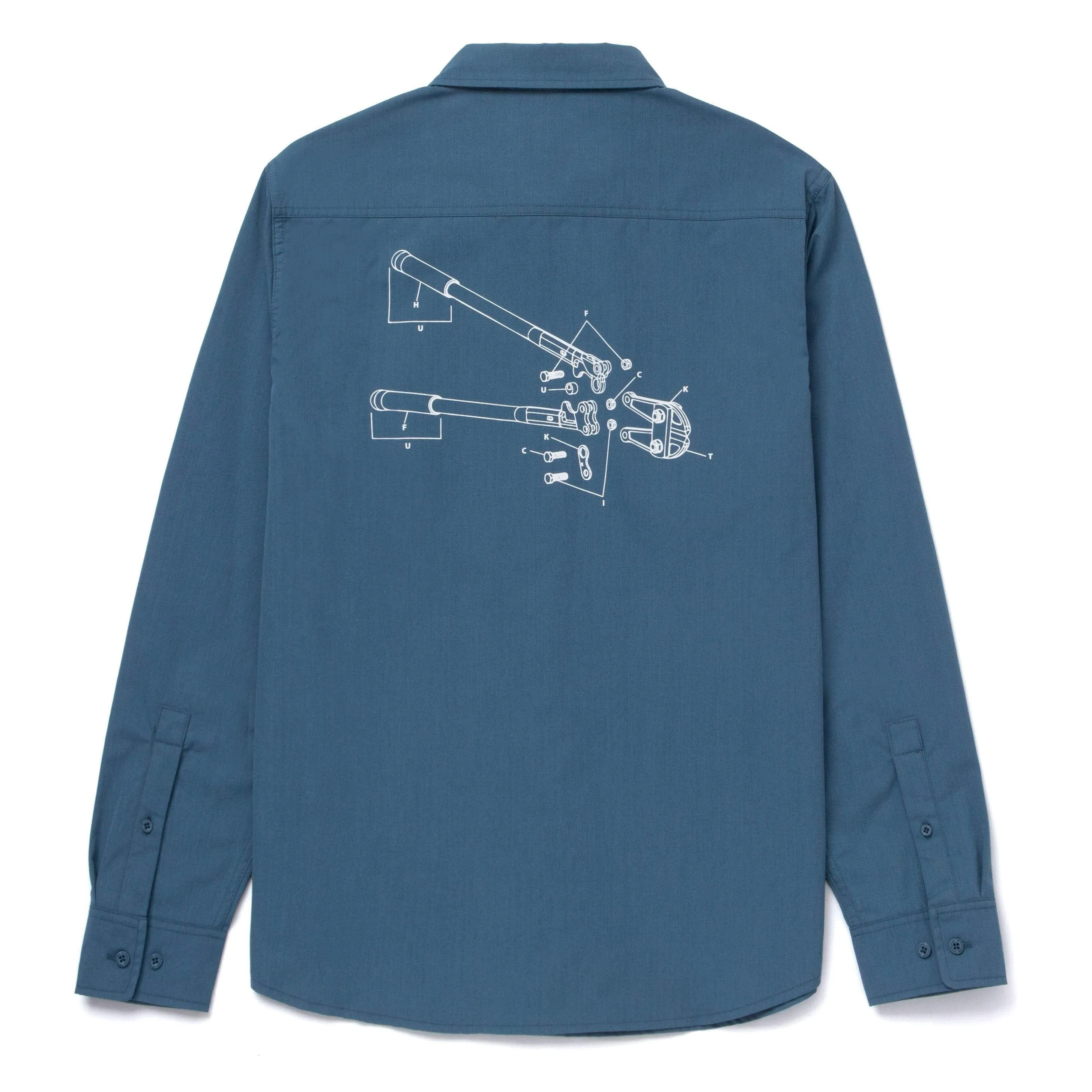 PORTER L/S WORK SHIRT - BLUE TEAL
