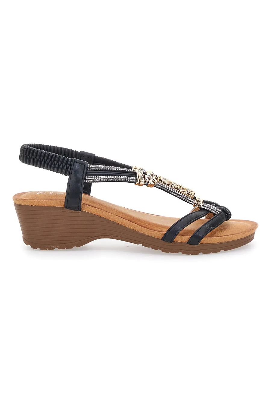   PRIMA RIGA Sandali Neri Con Zeppa Prima Riga FT7293