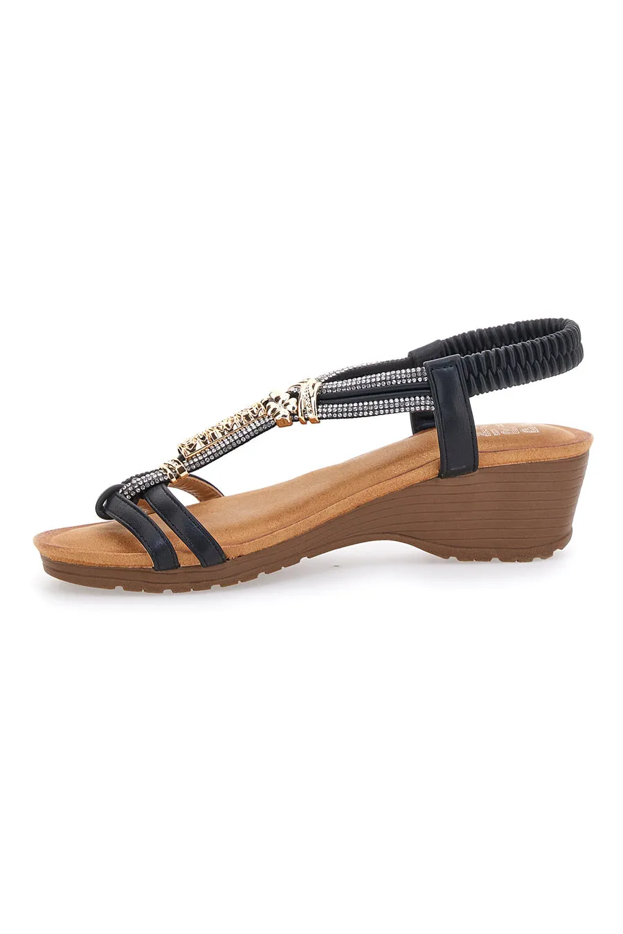   PRIMA RIGA Sandali Neri Con Zeppa Prima Riga FT7293