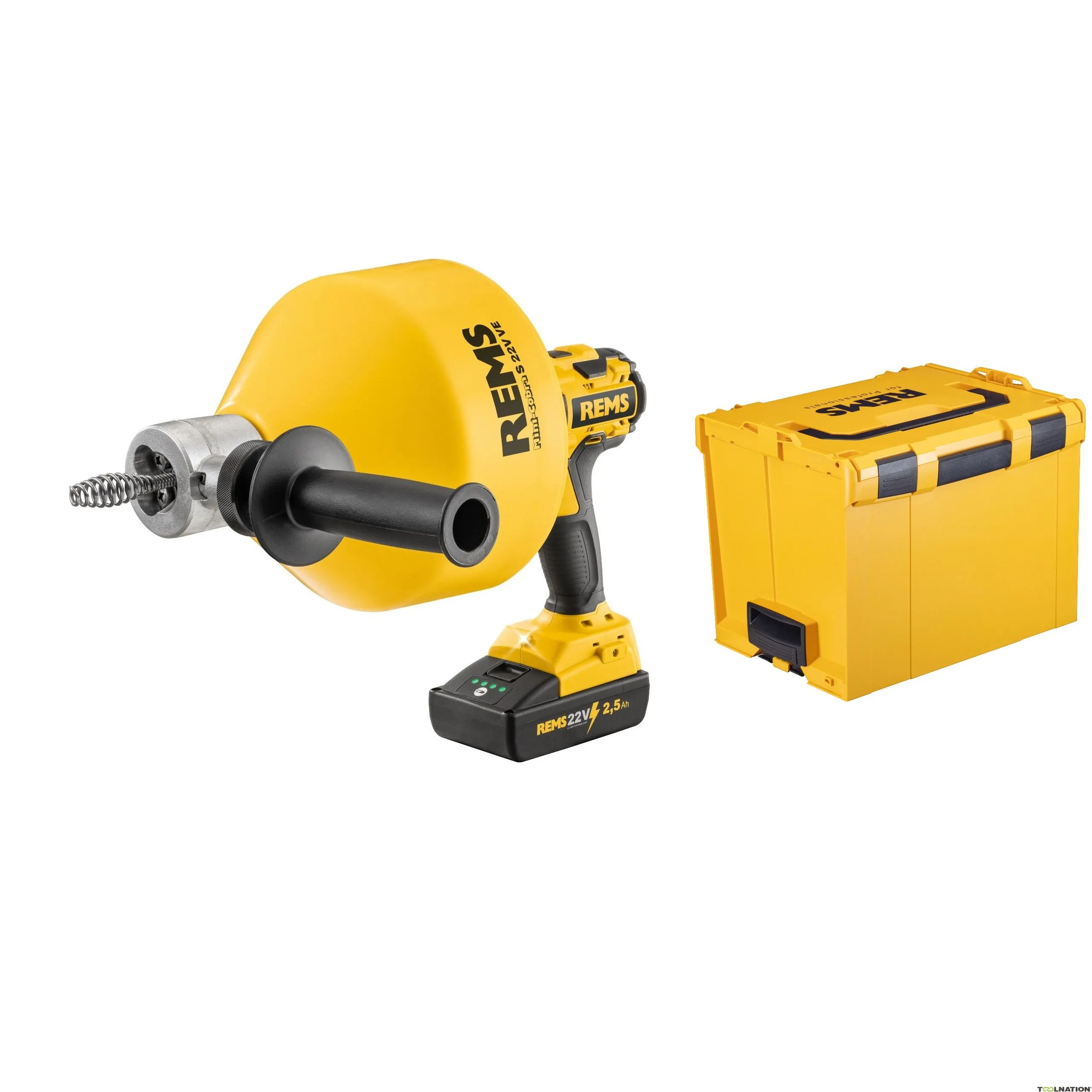Rems 170027 R220 Mini-Cobra S 22V VE SET Scaricatore di batterie 22V 2,5Ah Li-Ion 20-50 mm in valigetta d'acciaio