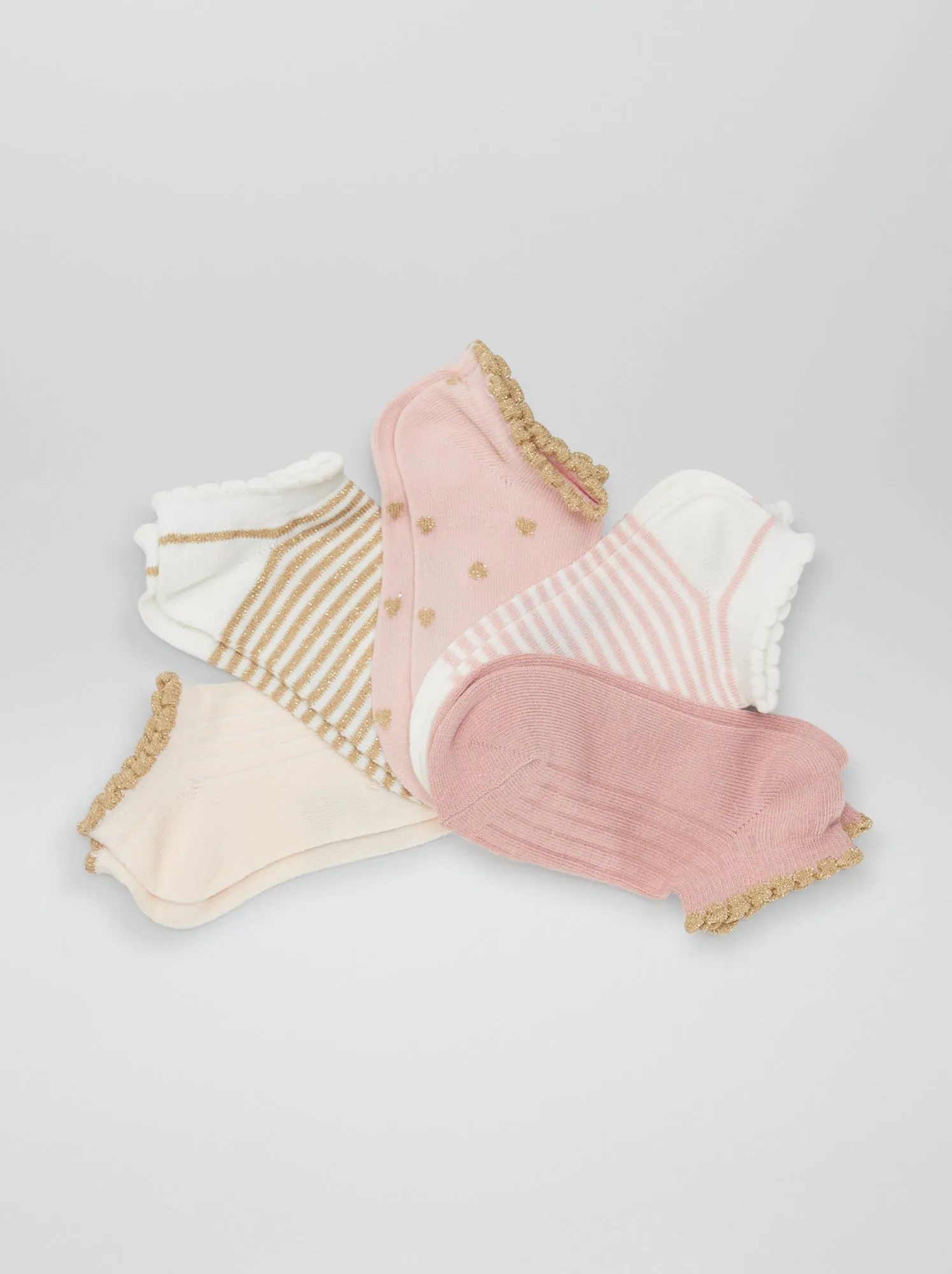 Set di 5 paia di calzini fantasia - ROSA