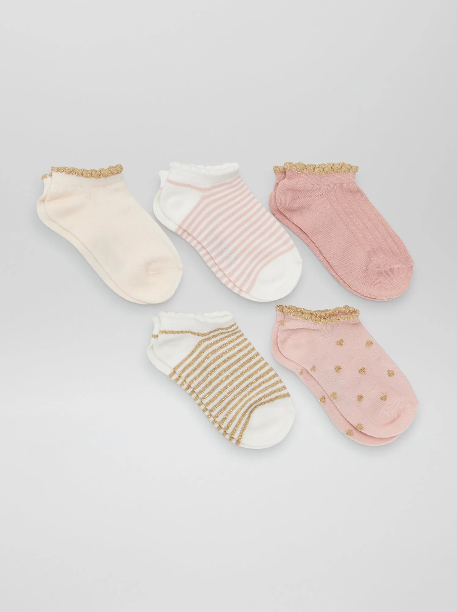 Set di 5 paia di calzini fantasia - ROSA