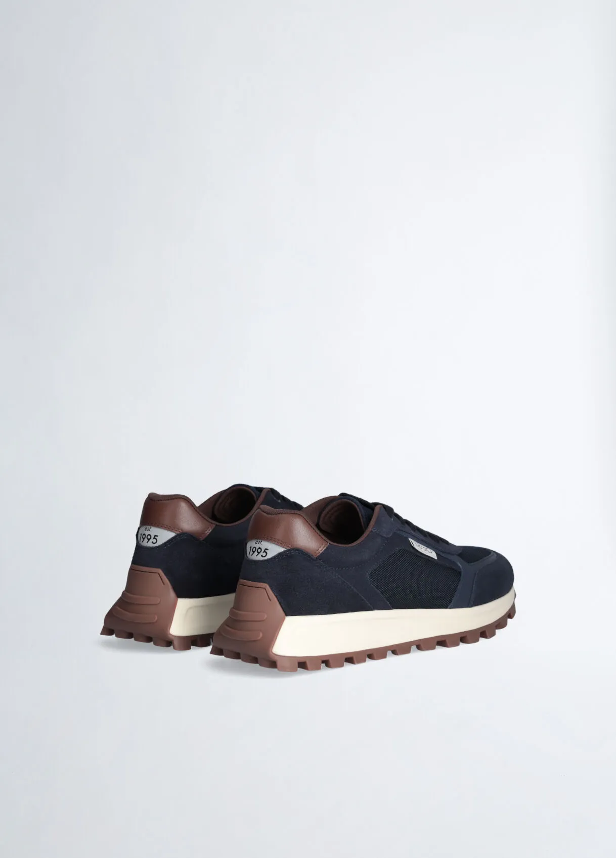Sneakers blu in suede e mesh