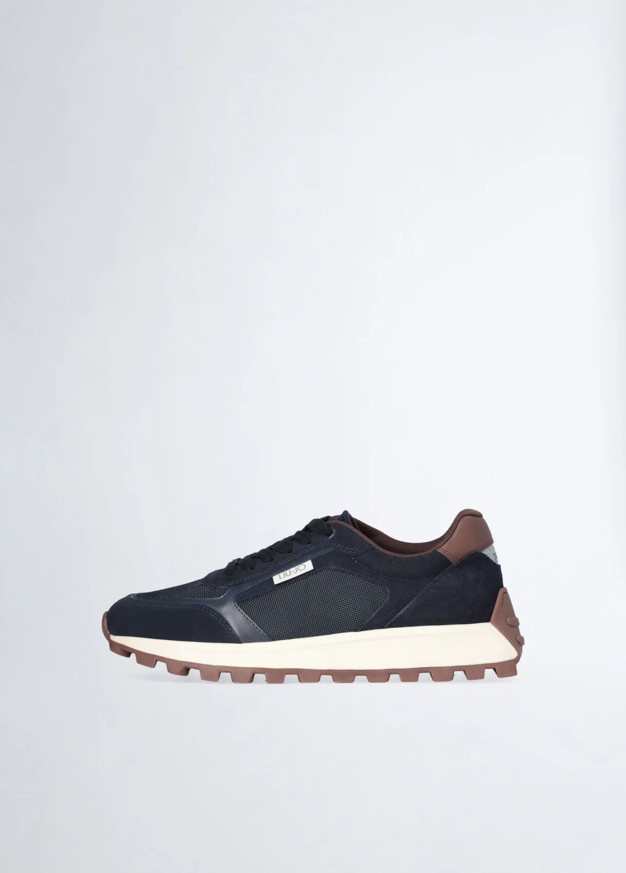 Sneakers blu in suede e mesh