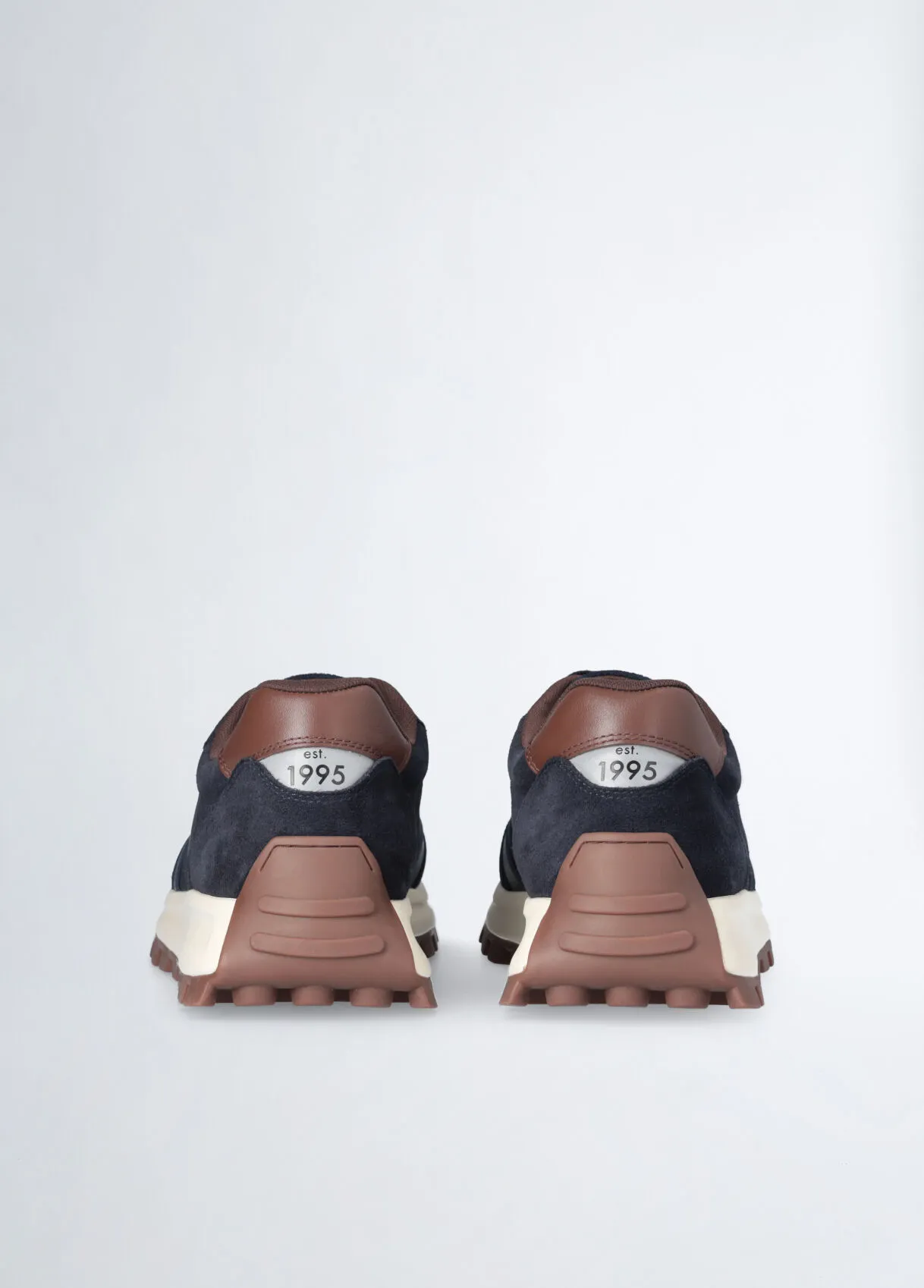 Sneakers blu in suede e mesh
