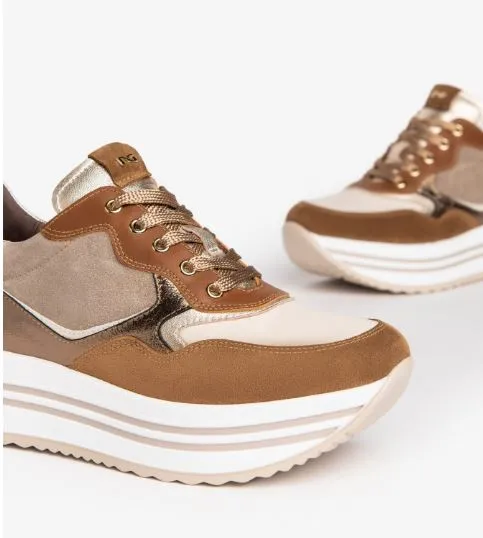 SNEAKERS CAMOSCIO E PELLE LUX