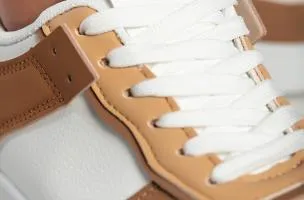 Sneakers con suola piatta, AD719, Khaki
