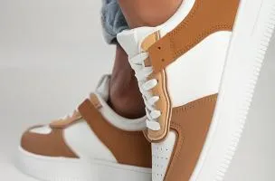 Sneakers con suola piatta, AD719, Khaki