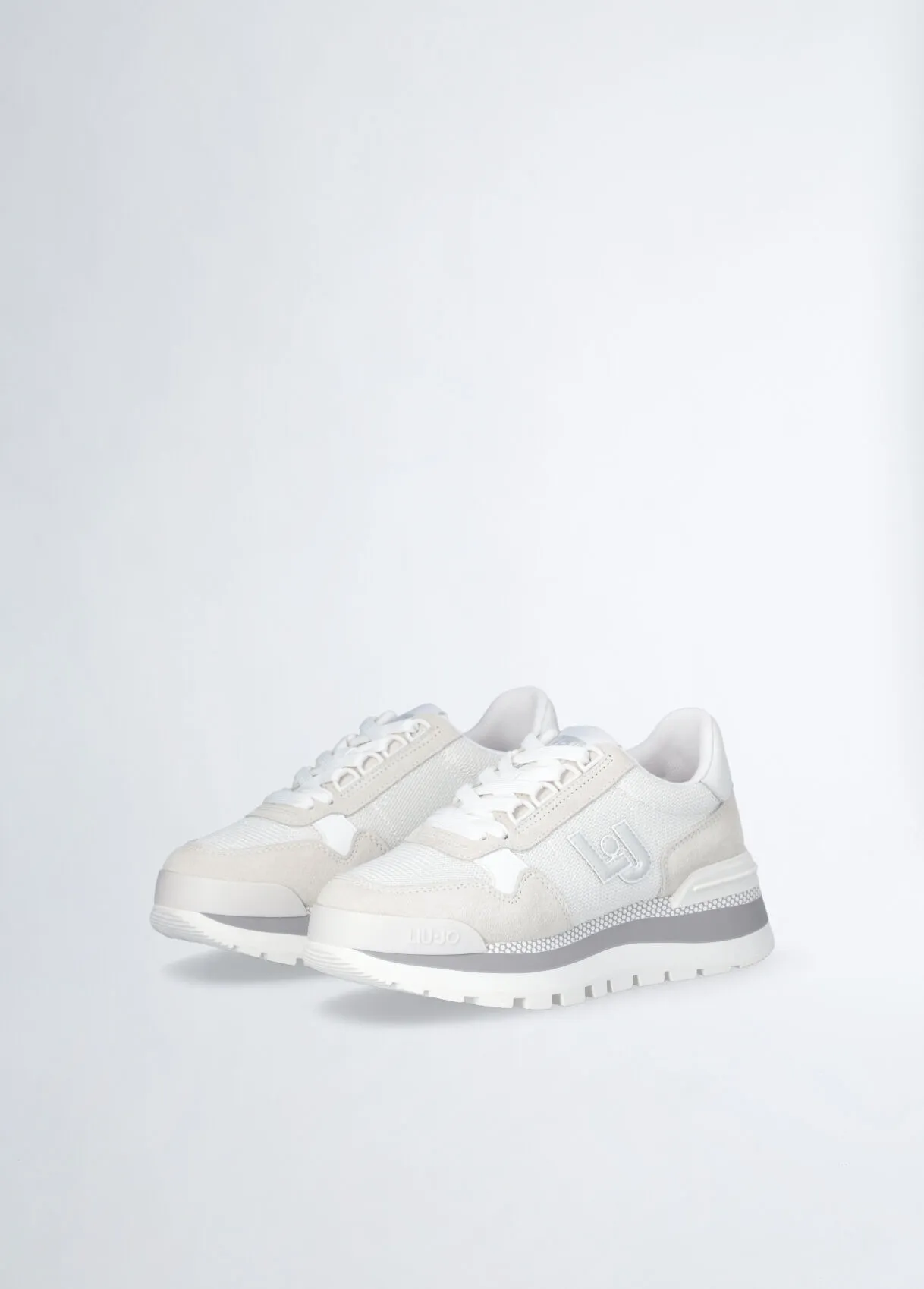 Sneakers platform in brighty mesh