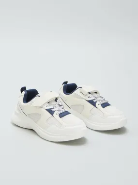 Sneakers tipo running suola spessa - BIANCO
