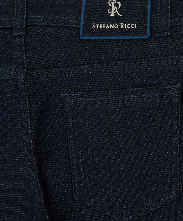 Stefano Ricci Jeans blu scuro per bambini YFT7401060K201