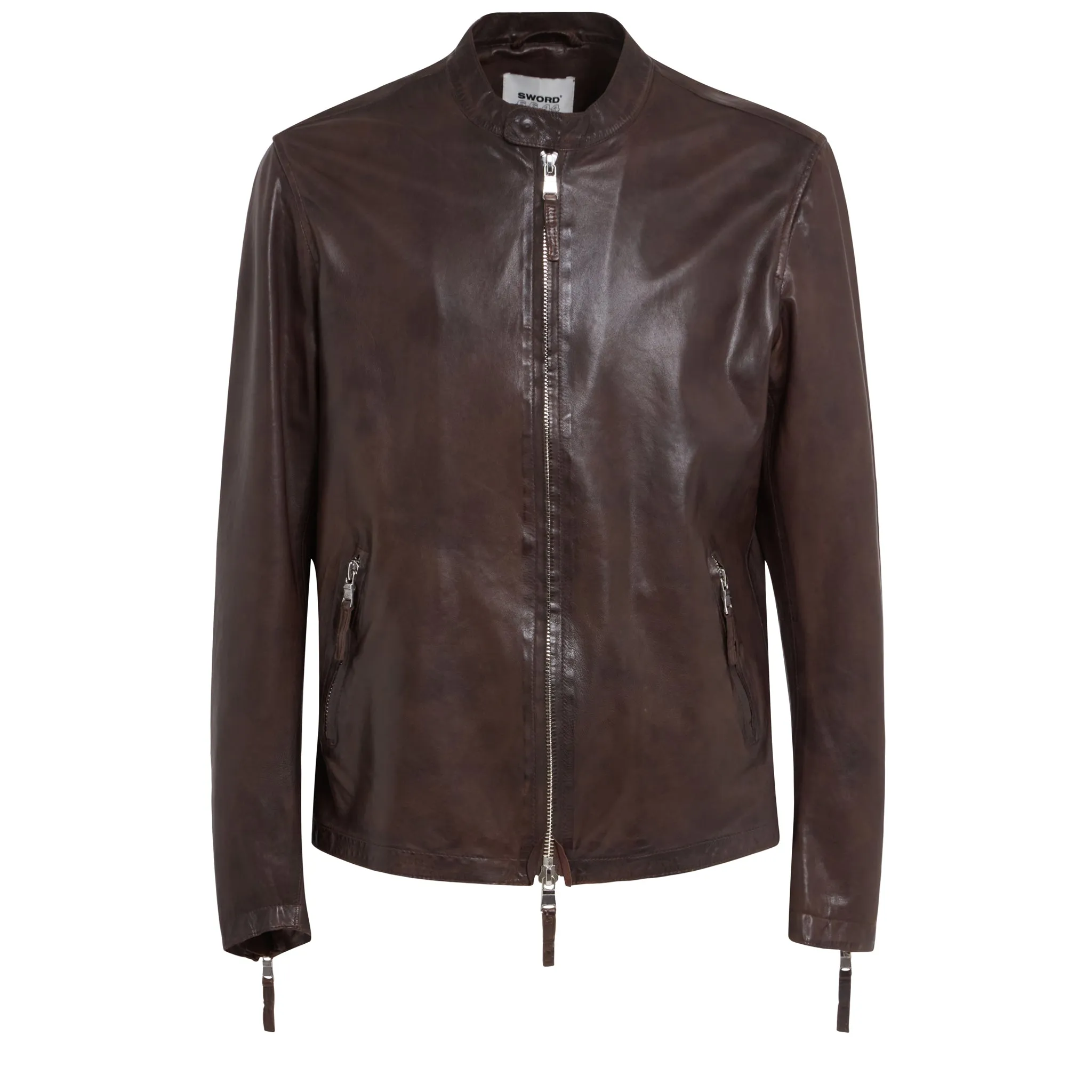SWORD  Giacca in pelle marrone
