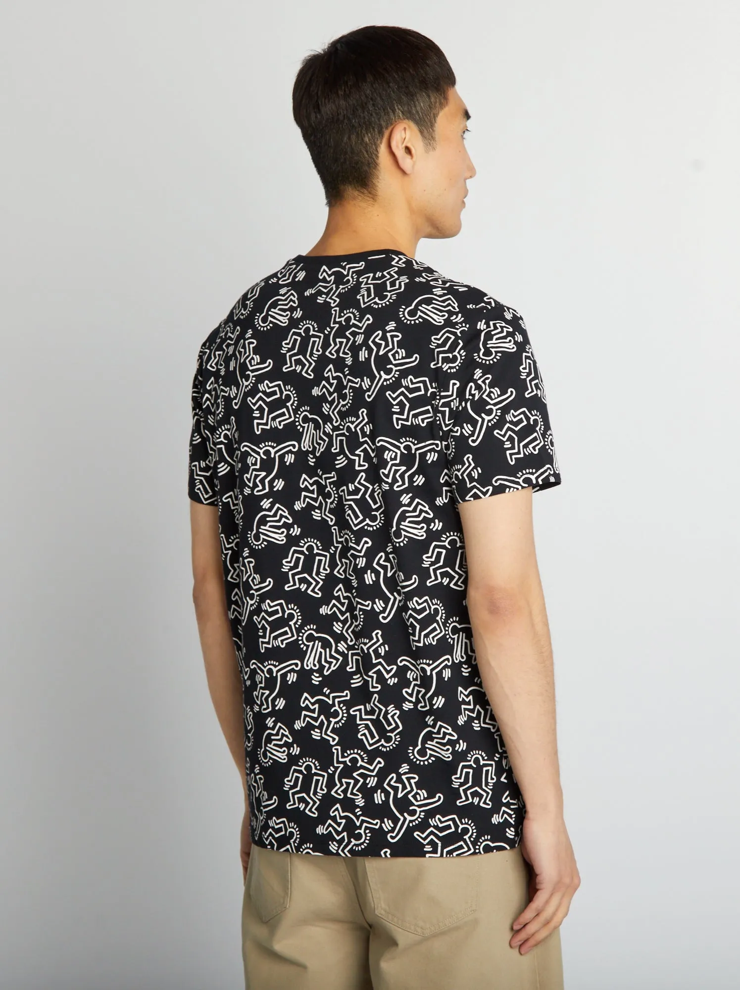 T-shirt 'Keith Haring' con scollo tondo - nero