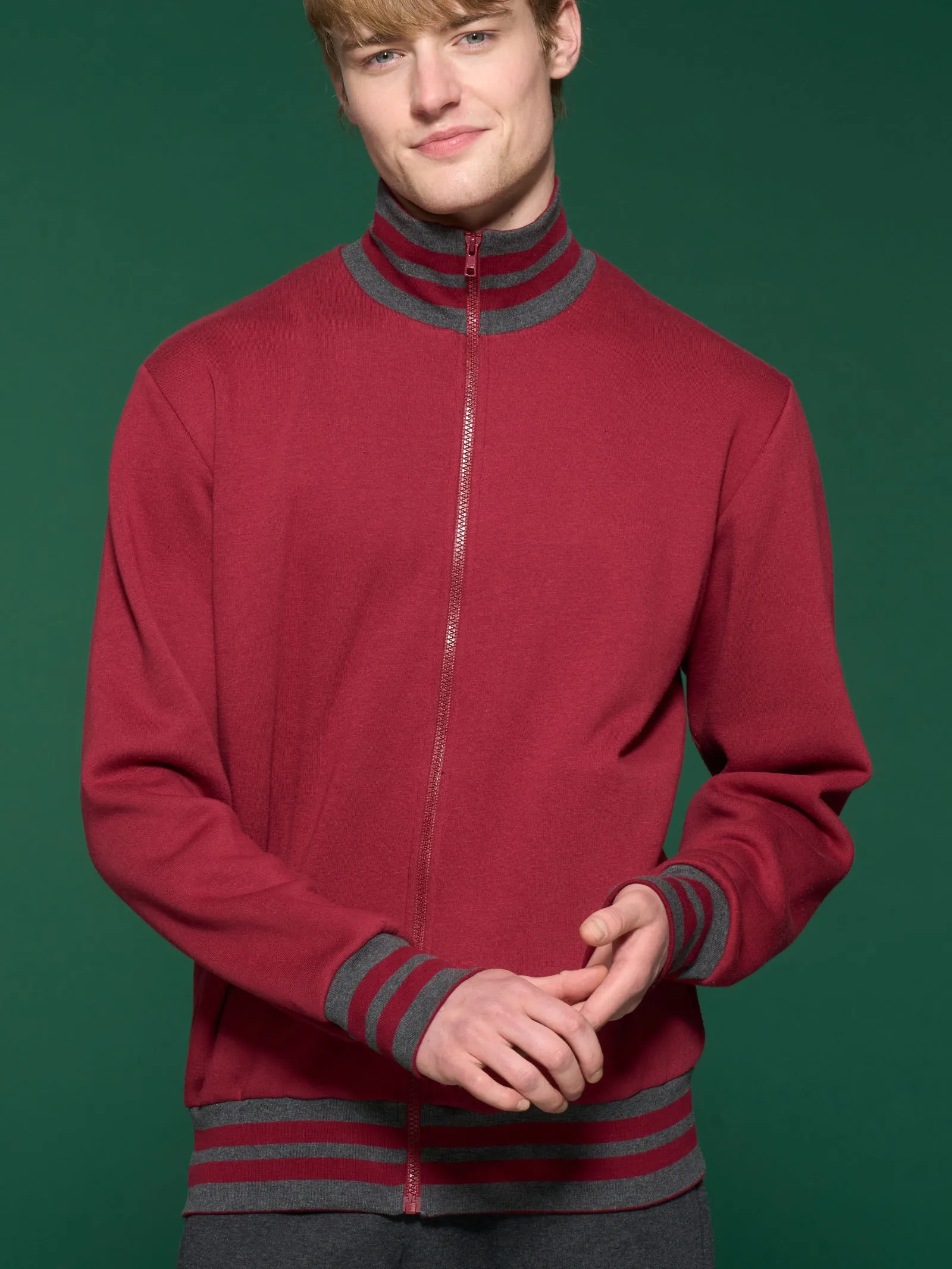 Tuta felpata collo alto in morbido misto cotone - Fant. Tibetan Red