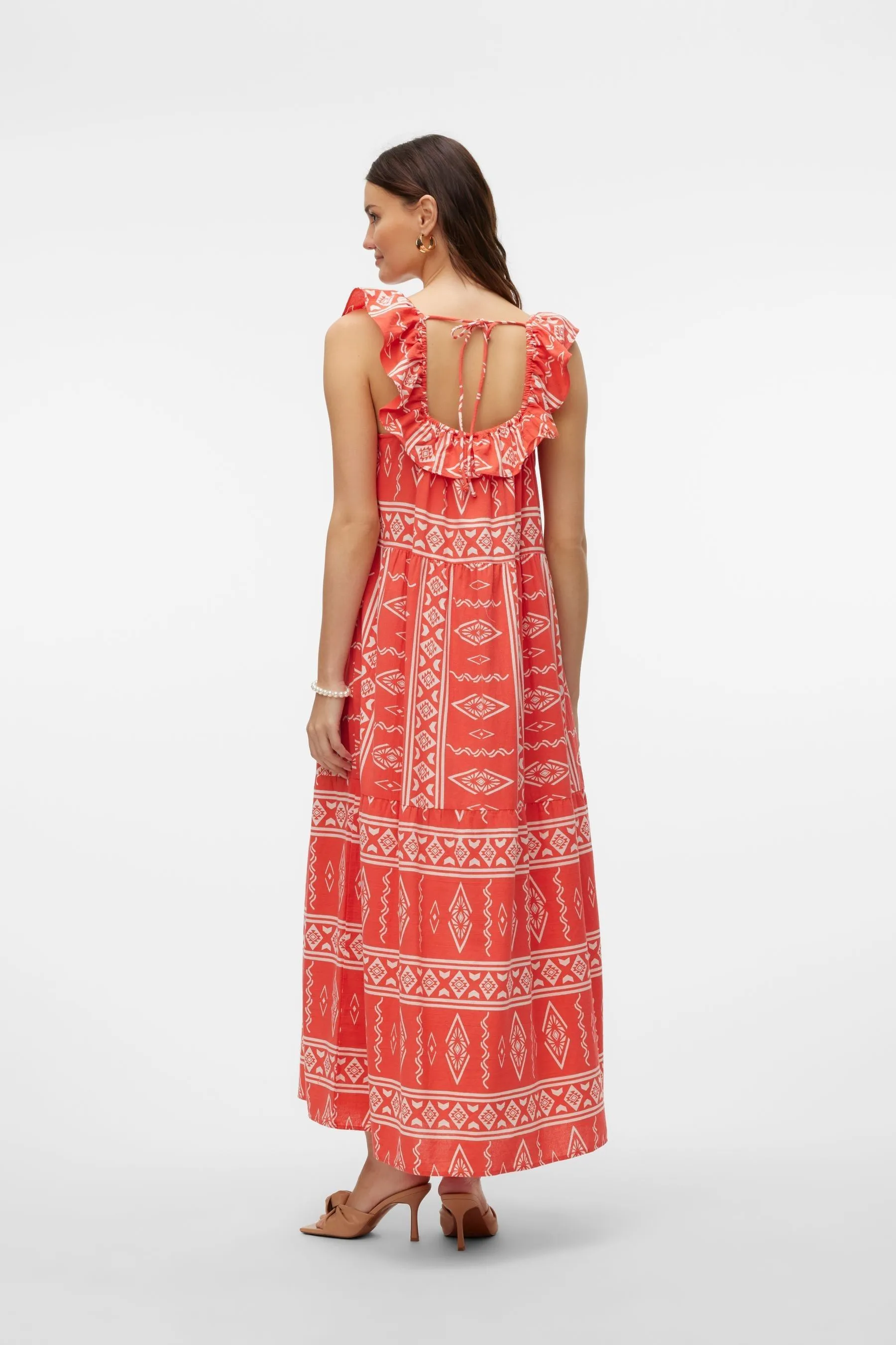 Vero Moda - Abito maxi estivo con Stampa Ruches azteche