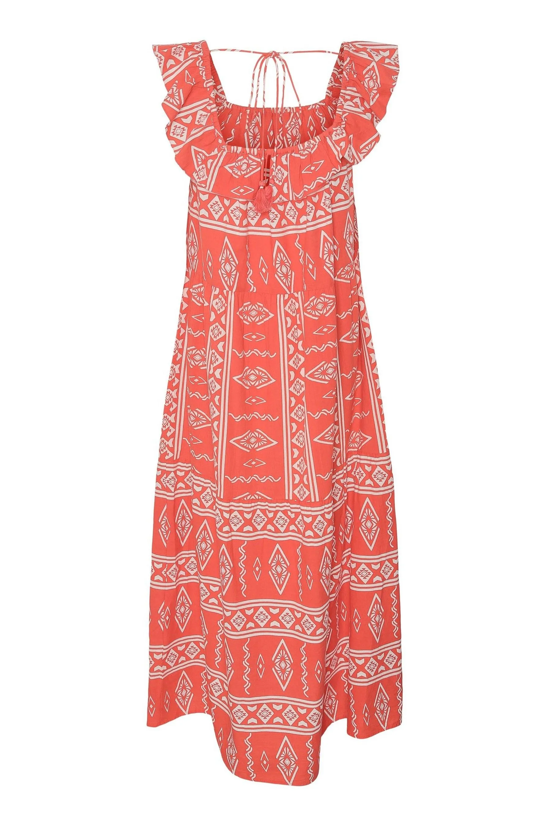 Vero Moda - Abito maxi estivo con Stampa Ruches azteche