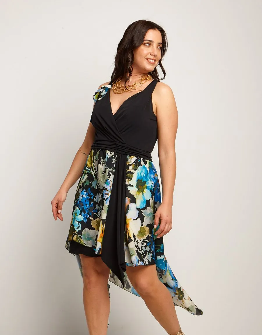 Vestito asimmetrico fantasia