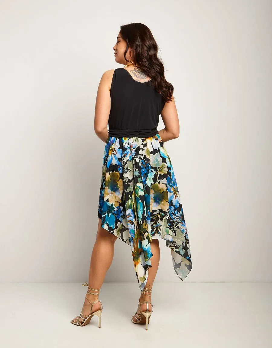 Vestito asimmetrico fantasia