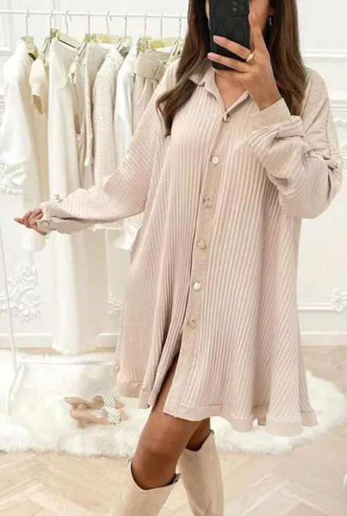 Vestito Camicia Oversize Abbottonatura Centrale
