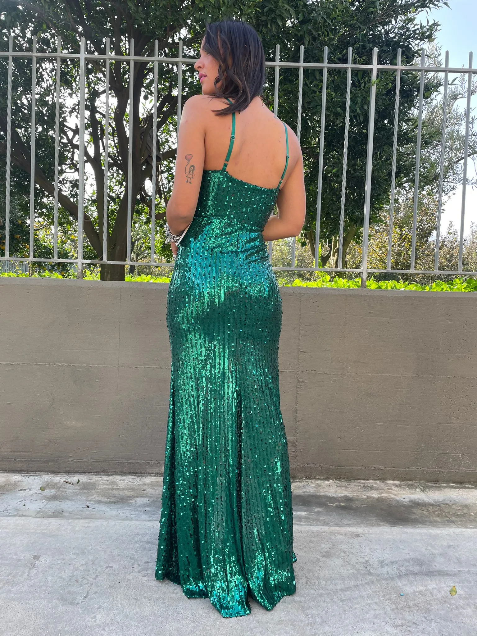 Vestito lungo in paillettes