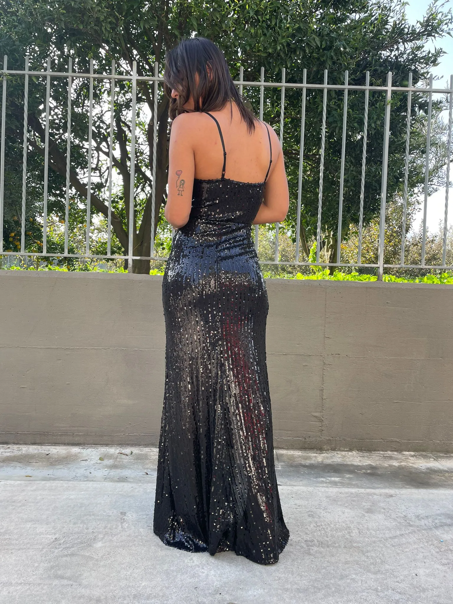 Vestito lungo in paillettes