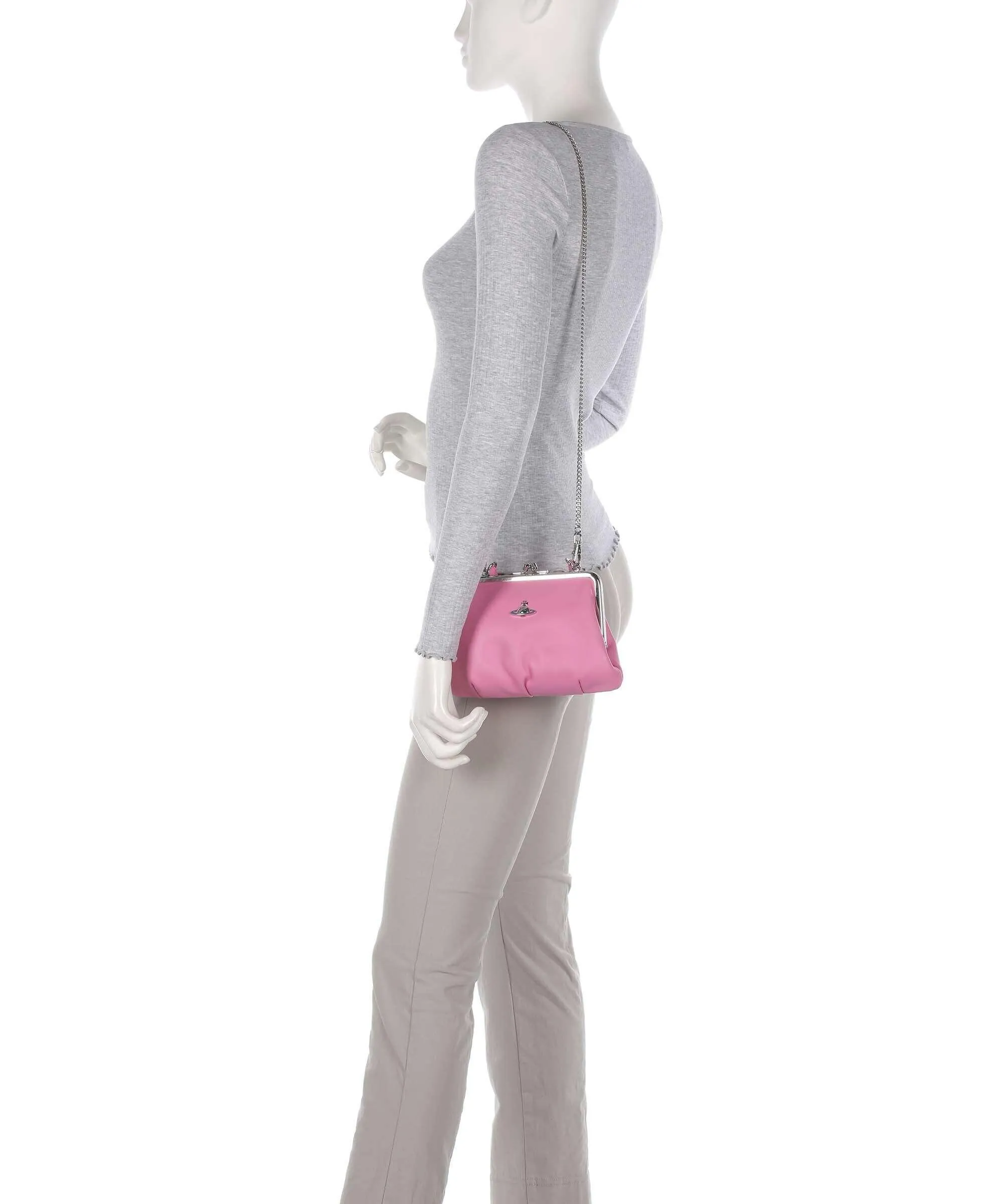  Vivienne Westwood Granny Nappa Leather Borsa a tracolla cuoio di agnello rosa  