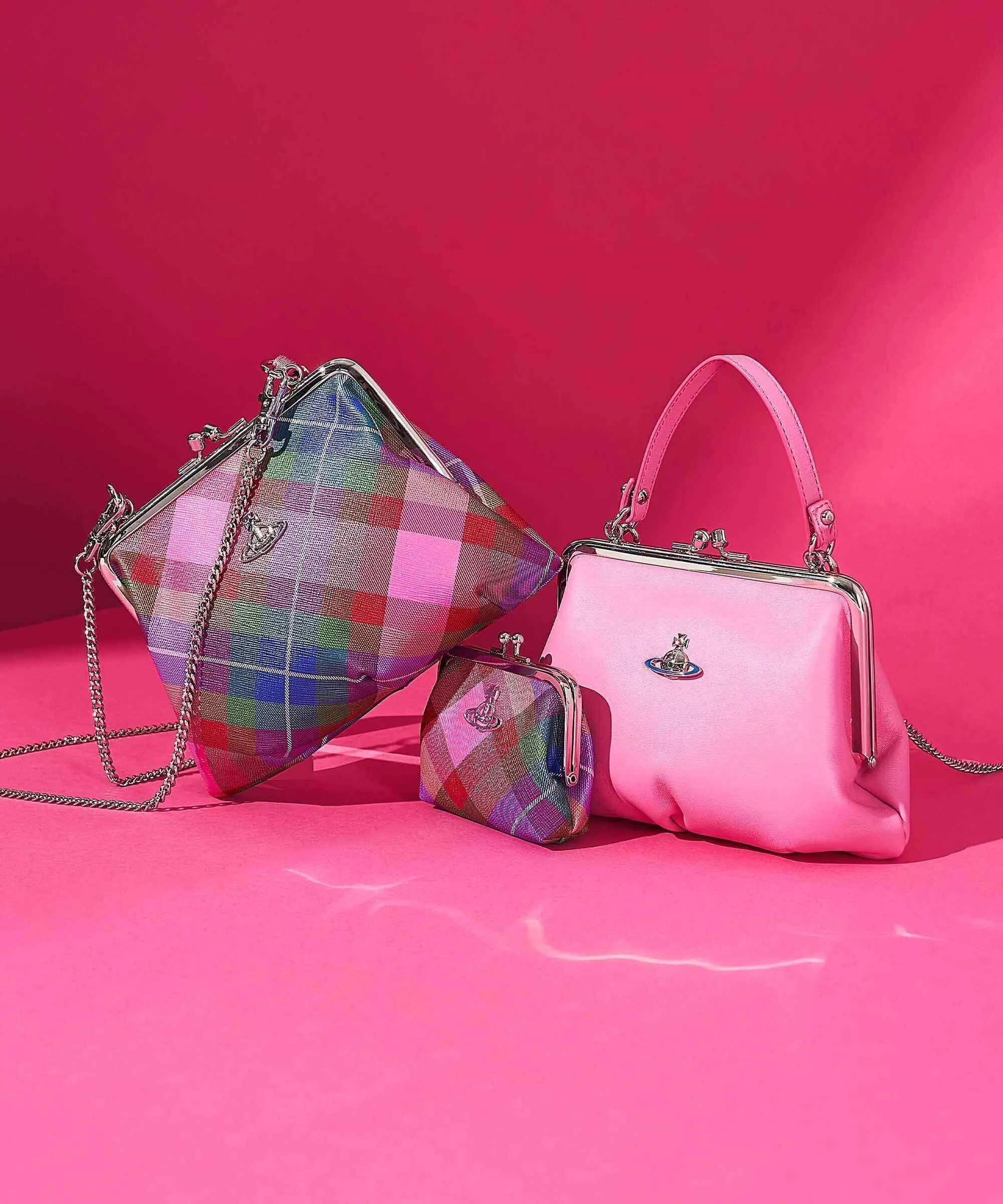  Vivienne Westwood Granny Nappa Leather Borsa a tracolla cuoio di agnello rosa  