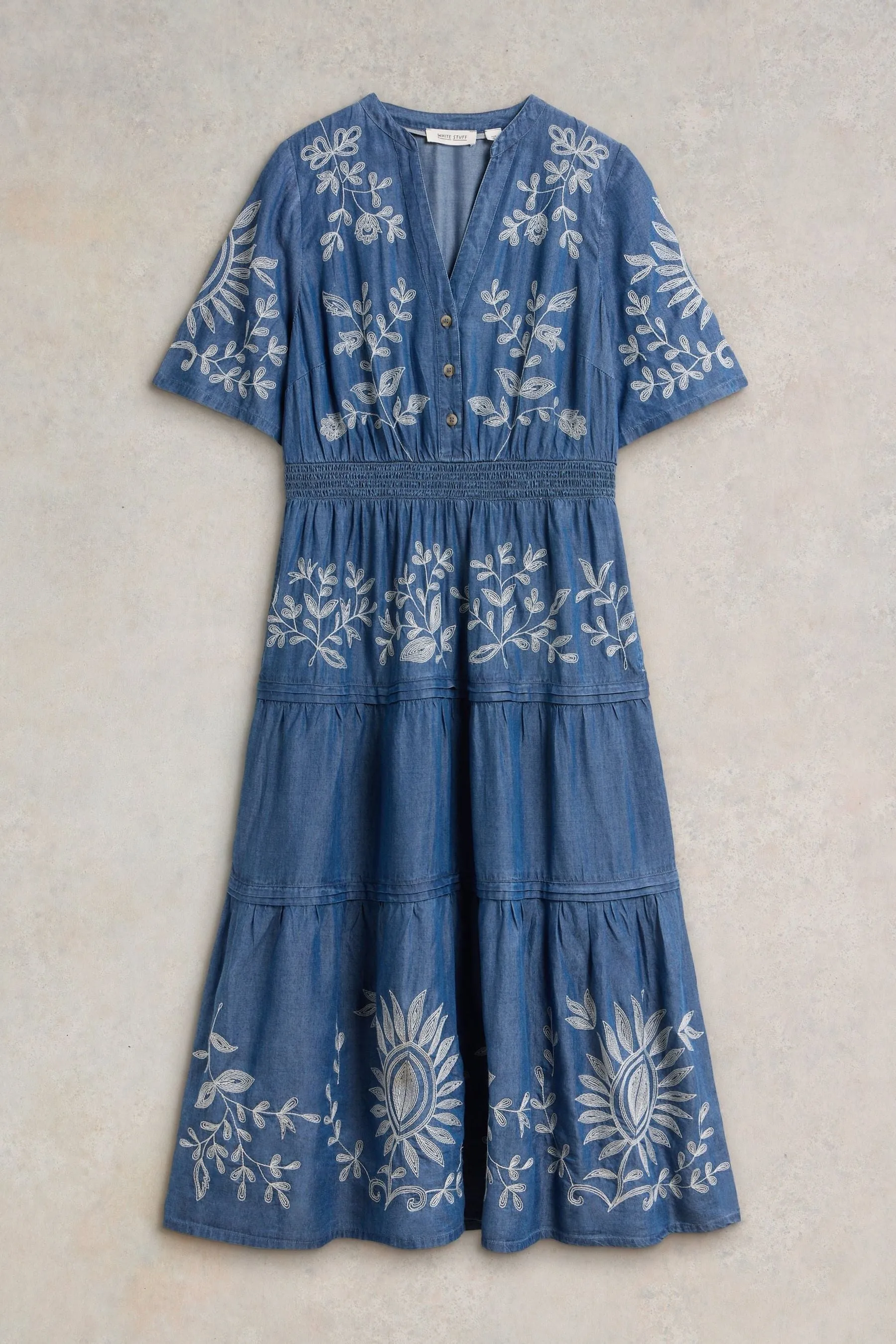 White Stuff Isla - Abito Denim ricamato
